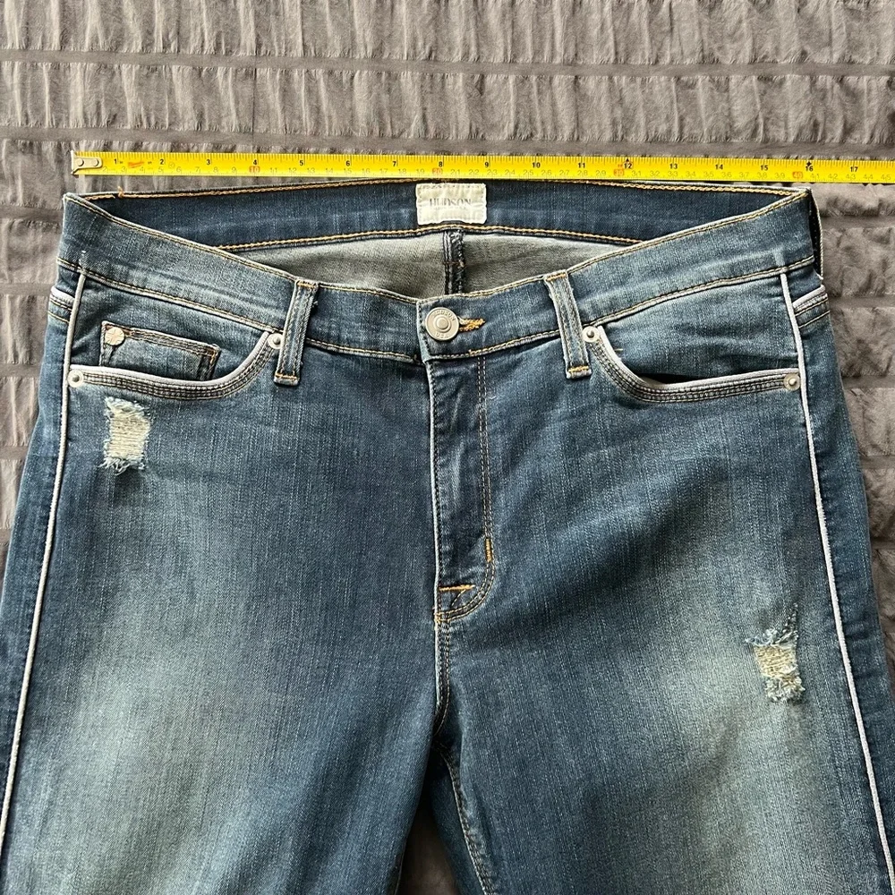 Hudson Dakota Piped Detail Super Skinny Denim Jeans Womens Sz 32 - Picture 12 of 16